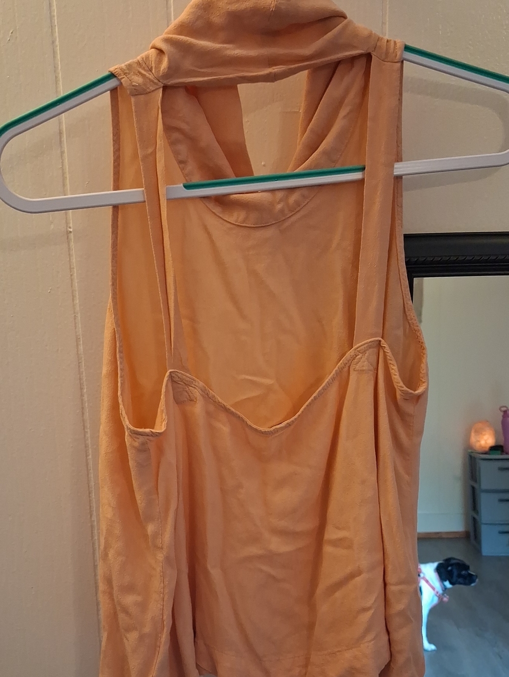 Free People Blush Peach Open Back Cowl Neck Tank